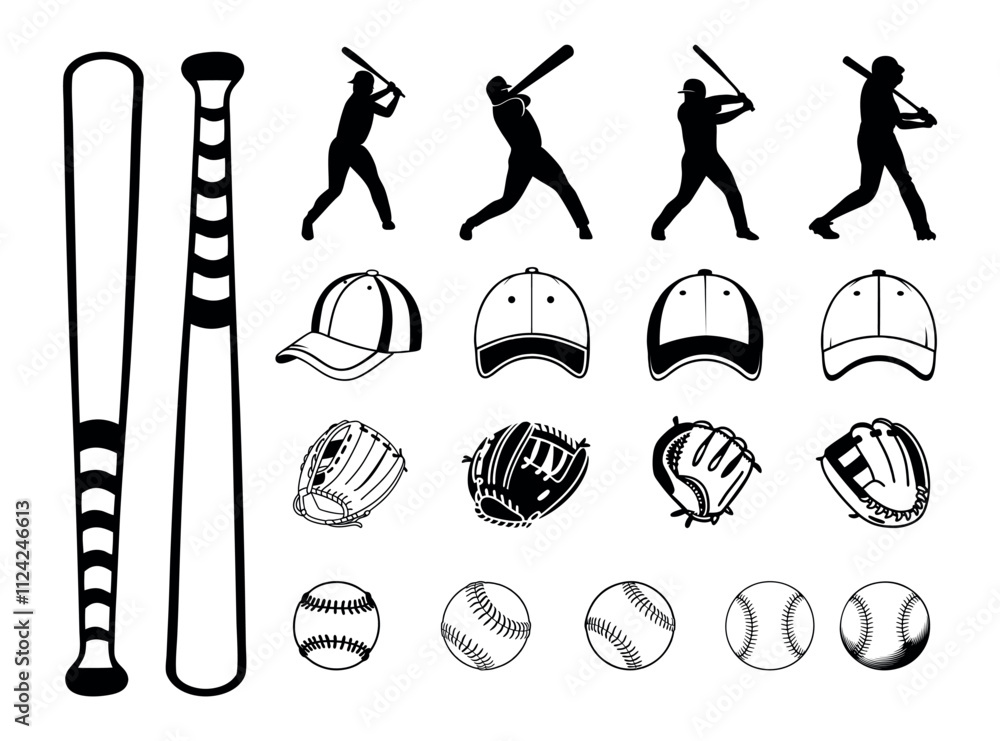 Baseball Clip Art Best Illustration Bundle Collection, Professional ...