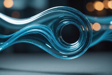 Wall Mural - Abstract Background Glass Tube Blue Transparent Wave