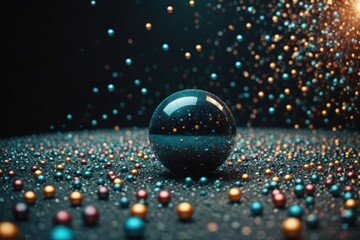 Wall Mural - Abstract Particle Background with Spheres