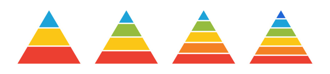 levels of triangular pyramid. half triangle pyramid chart. maslow layer diagram. development level i