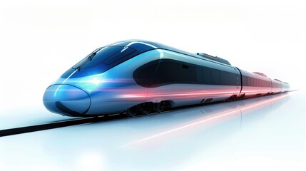Aufkleber - A high speed train in a futuristic design on a clean backdrop, Isolated on white background.