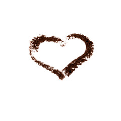 Wall Mural - heart outline of a drawn heart in mocha mousse color