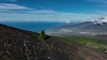 Wall Mural - Aerial drone view of the landscape of La Palma, Canary Islands, Spain
