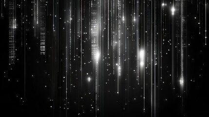 Abstract Digital Scene of Flowing Binary Codes, Software Symbols, and Glowing Network Circuits