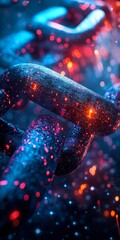Poster - Futuristic Neon Blockchain Innovation in Digital Finance and Decentralization