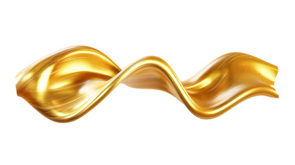 Poster - Abstract Gold Wavy Line Design isolated transparent background
