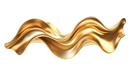 Poster - Abstract Gold Wavy Line Design isolated transparent background