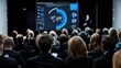 © Anton Gvozdikov - A group of business professionals gathered in a seminar, attentively watching a digital presentation. The scene captures the atmosphere of a formal corporate environment