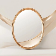 Poster - Gold Aesthetic Oval Ellipse Rounded Frame isolated white background