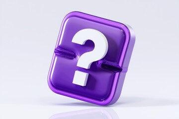 Leinwandbilder - A purple square with a white question mark in the center symbolizes inquiry, uncertainty, or a need for information.