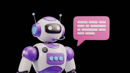 Aufkleber - A friendly robot offers customer support via chatbot, providing instant assistance and communication.