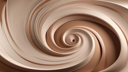 Wall Mural - mocha mousse, abstract background of 2025 trend color, banner, milk chocolate color, spirals and curls