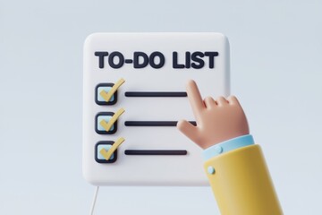 Leinwandbilder - A 3D rendered to-do list with three completed tasks, showcasing effective task management.
