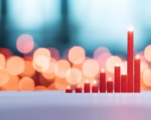 Aufkleber - Holiday Stock Market Trends Festive Candlestick Chart Against a City Skyline
