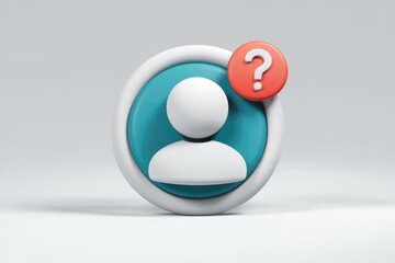 Leinwandbilder - 3D illustration of a user profile with a question mark, signifying user inquiry or help needed.