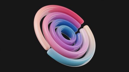 Aufkleber - Abstract pastel-colored, glossy, concentric circles forming a swirling, dynamic composition against a transparent background.