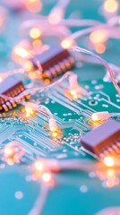 Aufkleber - Modern Computing and Memory Technologies with Festive Holiday Lighting for Christmas, New Year, and Hanukkah