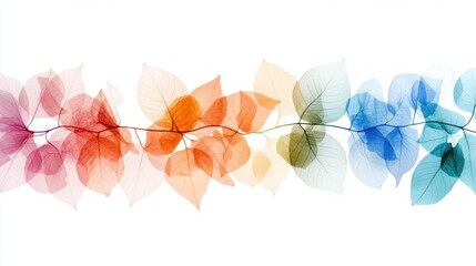 Poster - Translucent leaves artwork a colorful digital illustration of nature's vibrance