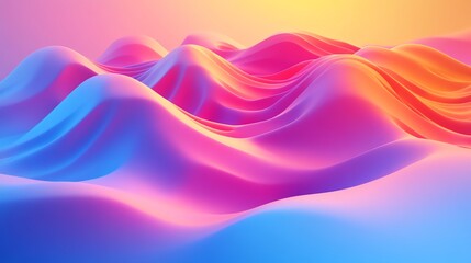 Wall Mural - abstract colorful background with wavy lines of pink, blue, and yellow.