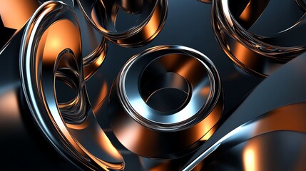 Wall Mural - a 3d render of a black ring, with a textured surface, floating in space against a blurry background 