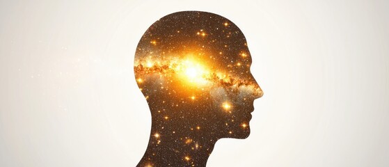 Aufkleber - Cosmic enlightenmentexploring human consciousness digital art galaxy viewpoint conceptual