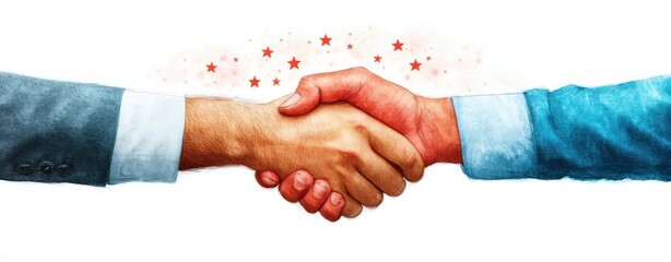 Aufkleber - Close-up of handshake business partnership agreement in professional setting