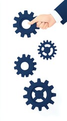 Fototapete - Assembling gears in a professional setting office environment graphic design concept