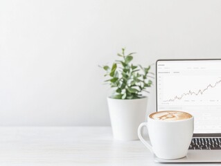 Poster - Modern Financial Trends with Cryptocurrency Trading Platform on Laptop
