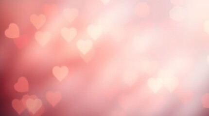 Romantic pink glowing love hearts bokeh & soft light blur background, valentines day romance loving connection bonding crush special valentine wallpaper