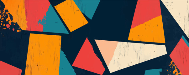 Wall Mural - abstract patterns with brutalist geometric shapes and raw textures. great for stylish backgrounds an