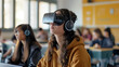 © silvia - Children in School Using VR Headsets for a Virtual Reality Lesson on Innovation
