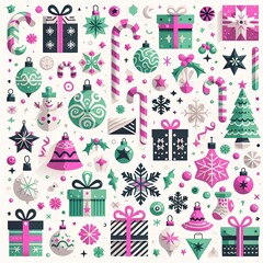 Poster - pattern with christmas elements