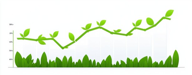 Leinwandbilder - Growth trends in natureleafy graph representation digital art eco-friendly environment