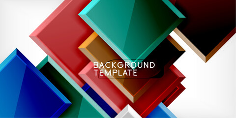 Fototapete - Square shape color abstract geometry. Vector Illustration For Wallpaper, Banner, Background, Card, Book Illustration, landing page