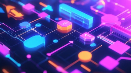 Colorful Abstract Digital Technology Background