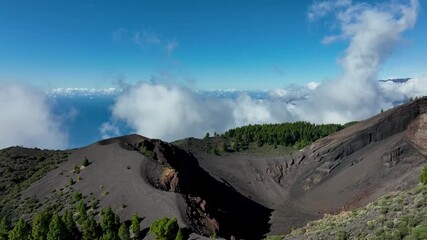 Wall Mural - Aerial drone view of the landscape of La Palma, Canary Islands, Spain