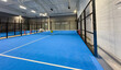 © Angelov - Paddle tennis blue court without people