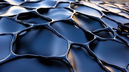 Aufkleber - Black Liquid Surface with Unique Patterns and Reflections