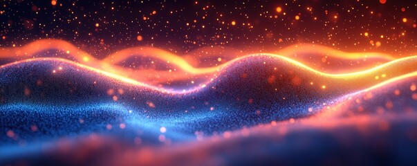 Futuristic Digital Background for AI Technology Data Transmission and Communication in Abstract Landscape