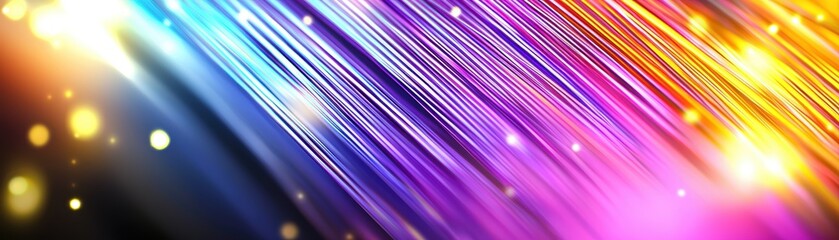 Poster - Vibrant Light Trails with Bokeh Effect in Bright Colors Tone