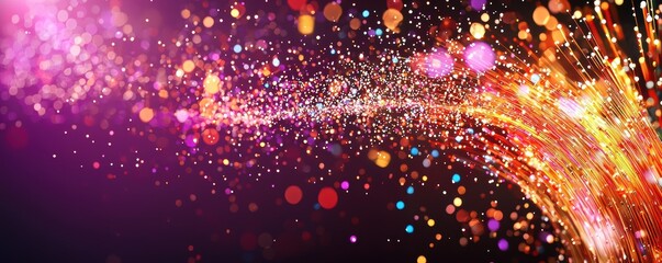 Poster - Colorful abstract background with glowing lights and sparkling effects