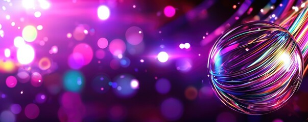 Poster - Vibrant Abstract Background with Colorful Light Bokeh Effects