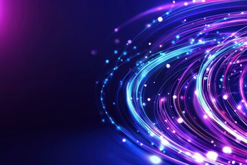 Poster - Vibrant Abstract Light Trails and Bokeh on Dark Background