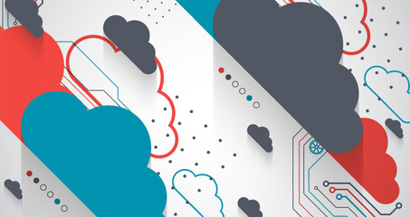 Leinwandbilder - Cloud storage technology. Integrated digital web concept background.
