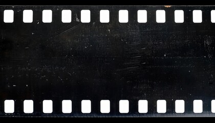 Wall Mural - Vintage Blank Film Strip Frame with Grungy Texture and Visible Grain for Retro Film Projects, Movie Nostalgia Themes, and Creative Design Concepts. Perfect for Backgrounds, Overlays, or Mockups