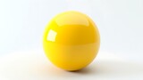 Vibrant yellow sphere with smooth texture on white.