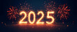 © ana - Fireworks light up the night, heralding the celebration of New Year 2025, generative ai