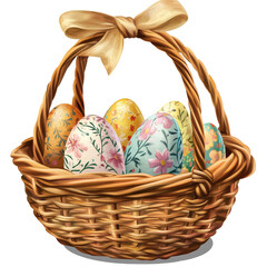 Wall Mural - easter eggs basket, png , isolated