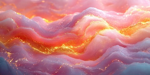 Poster - Abstract Pink Gold Marble Background with Glowing Light Effects and Modern Minimalist Design