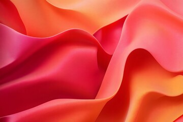 Wall Mural - smooth, undulating shapes in vibrant shades of red and orange create a visually captivating abstract